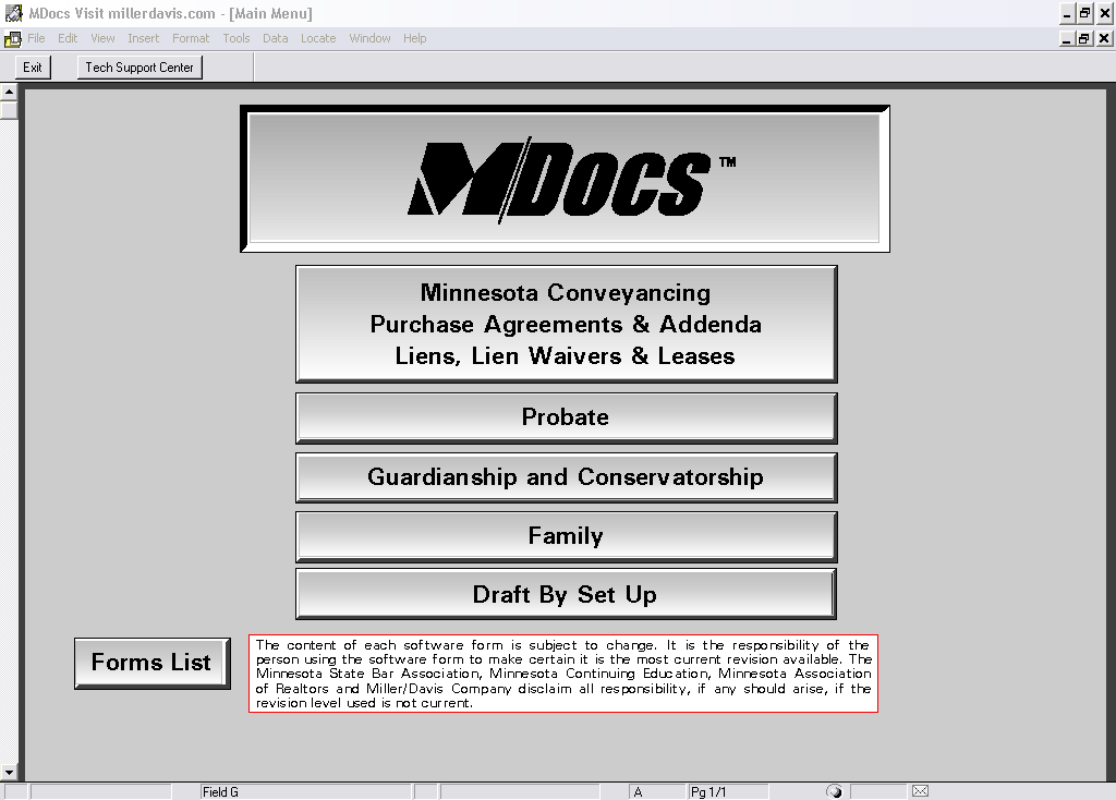 M/Docs I Main Page